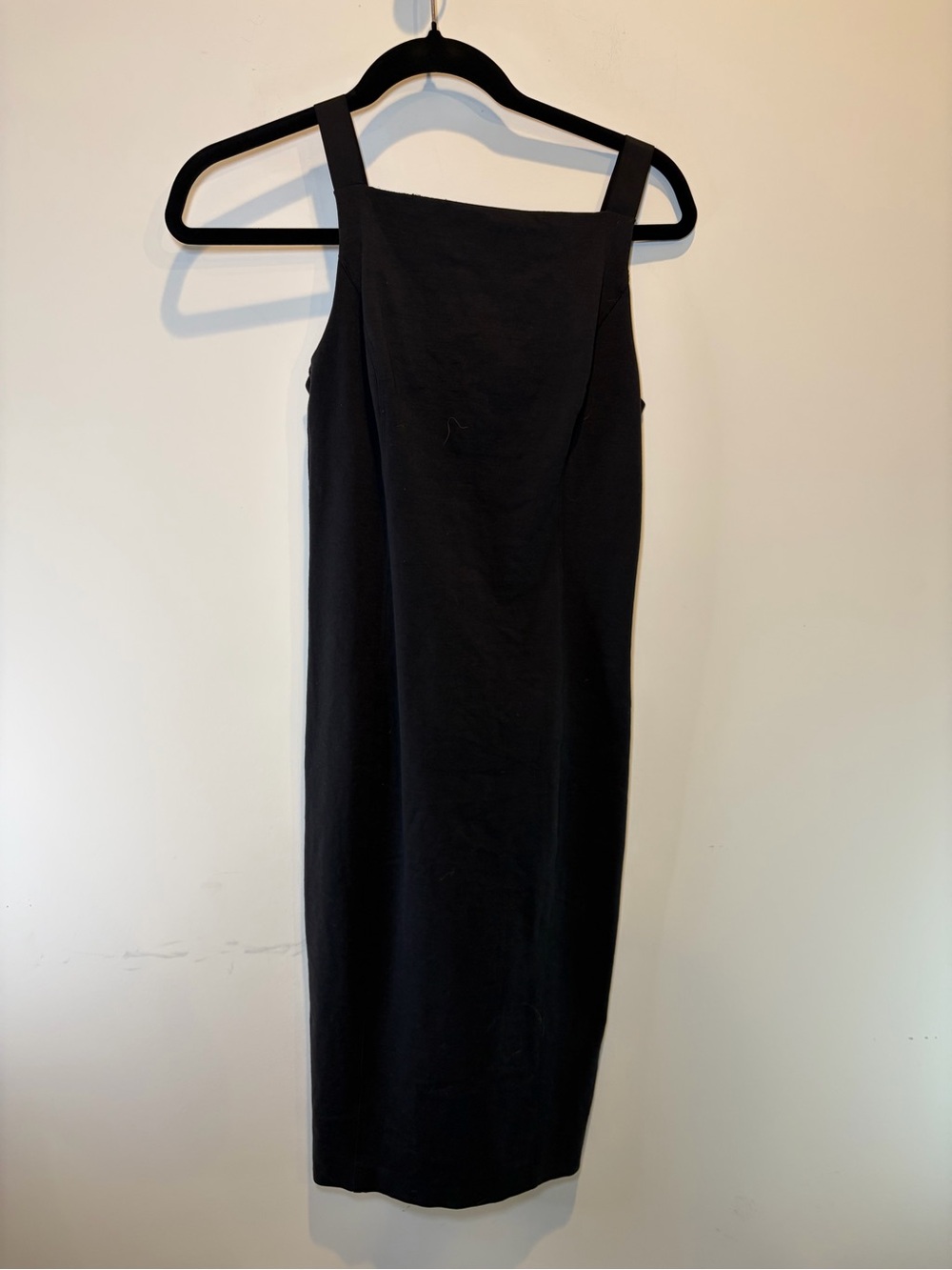 Kit and Ace Black Square-Neck Midi Slip Dress